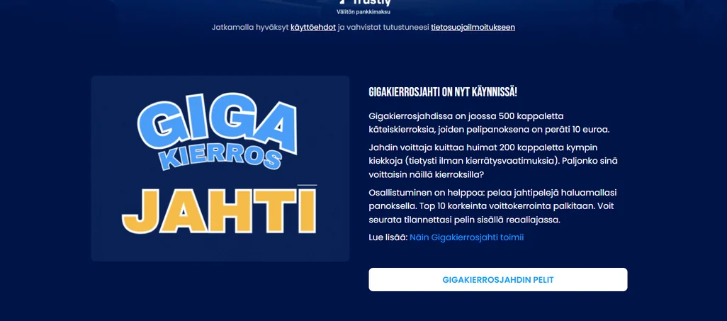 Voita Gigakierrosjahti-kilpailussa